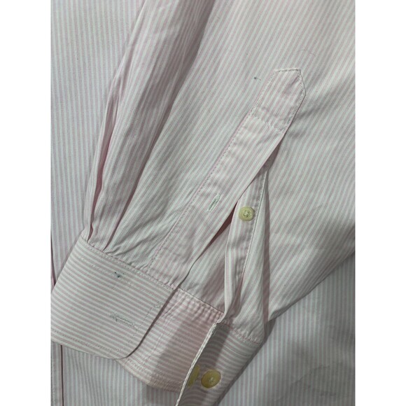 PENINSULA CLUB 2XL 18-18.5 80's Two Ply 100% Combed Cotton Pink Dress Shirt FLAW - Picture 4 of 10